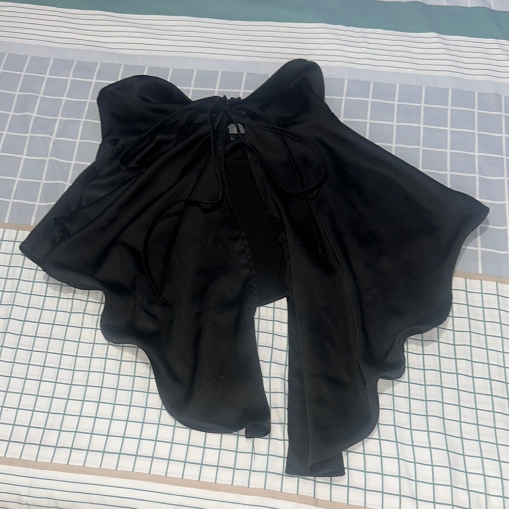 Forever 21 Black Satin Strapless Top